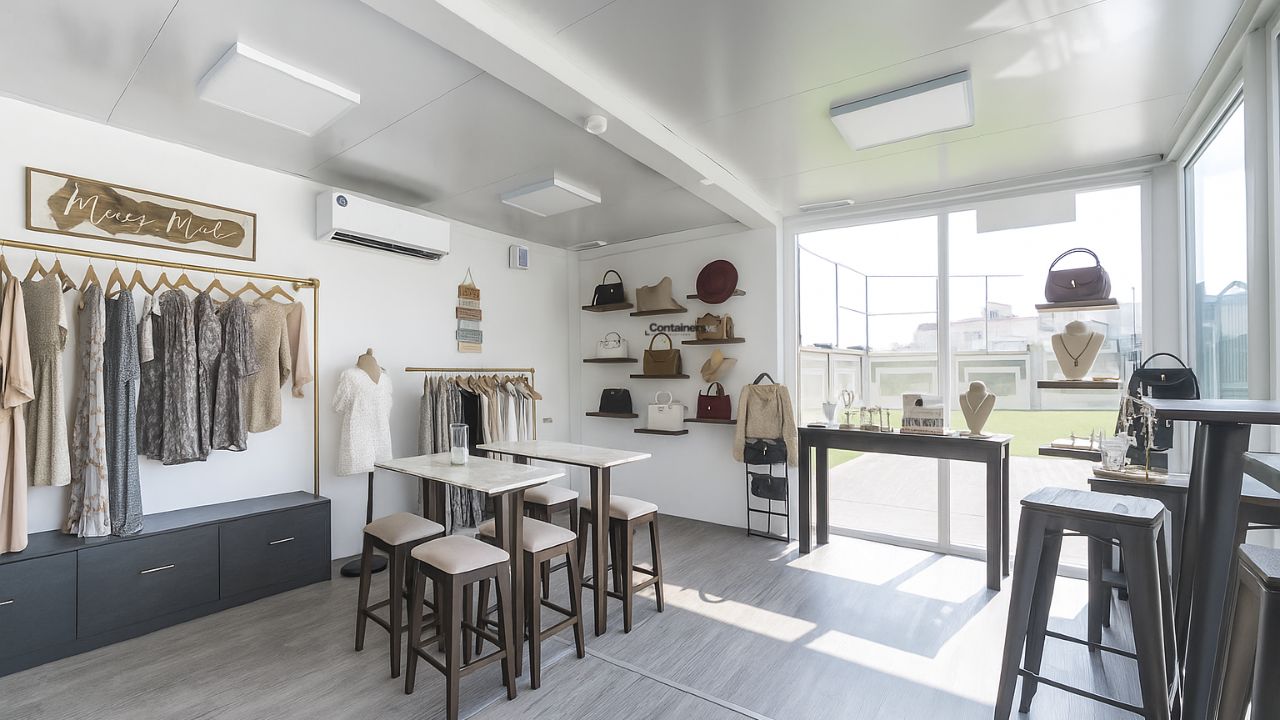 container boutique made using modular mobile container 