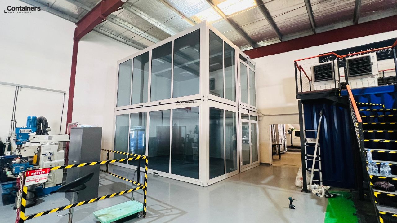 container ware house office made using modular mobile container