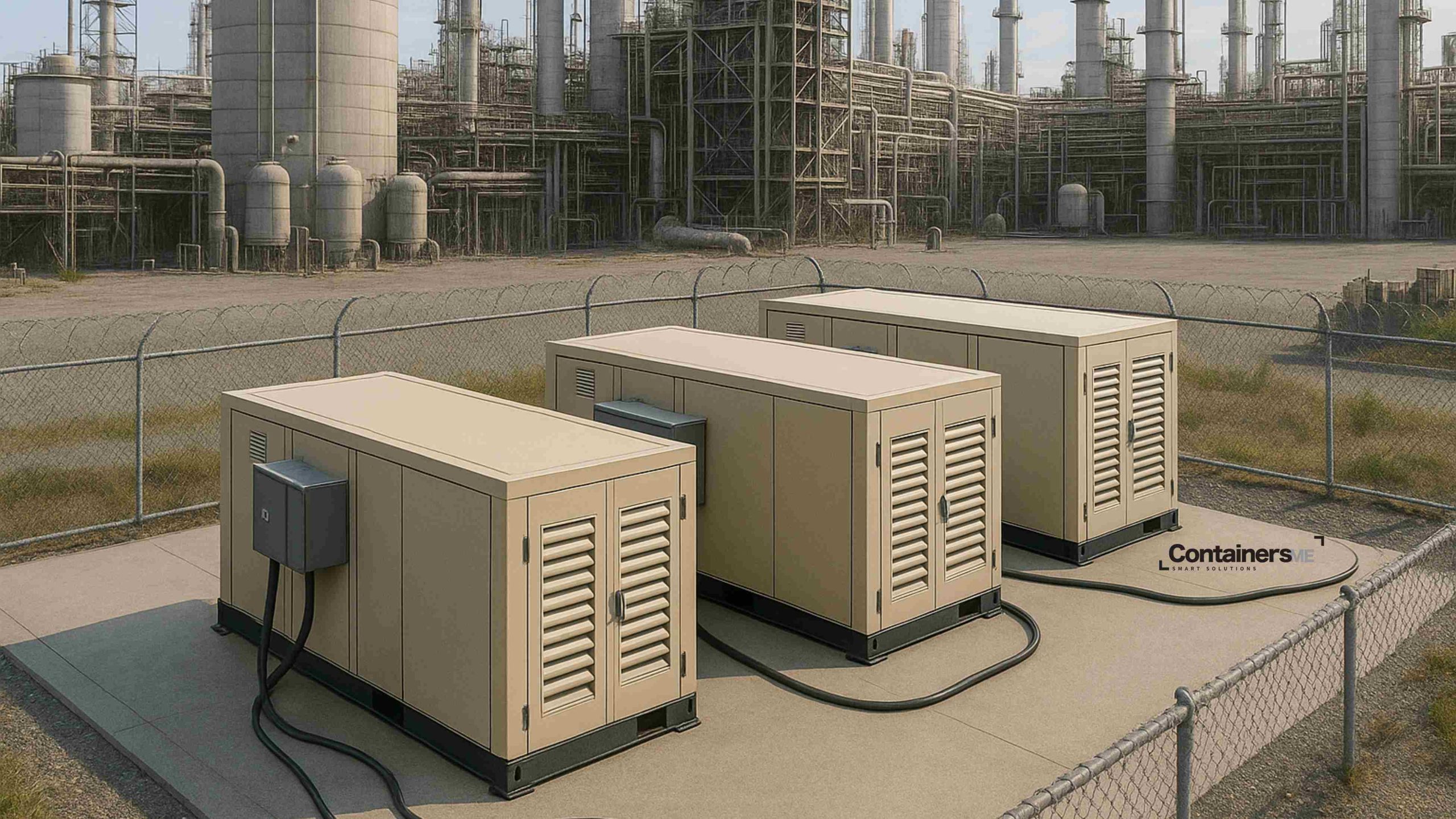 container data center made using modular mobile container place in a refinery