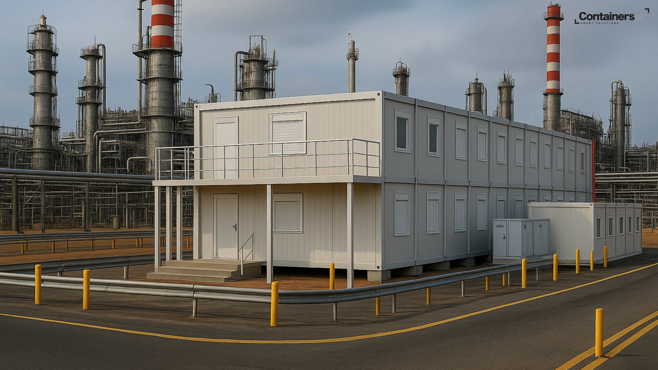 temporary office for oil fields made using modular mobile containers