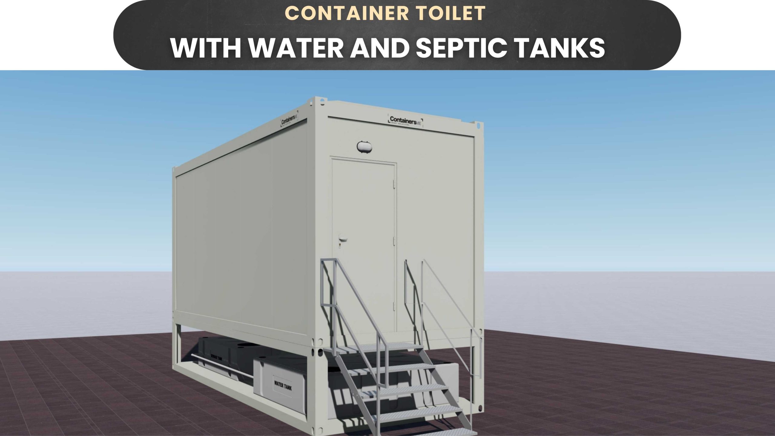 Mobile container toilet attached with septic and water tanks available for both rental and sales