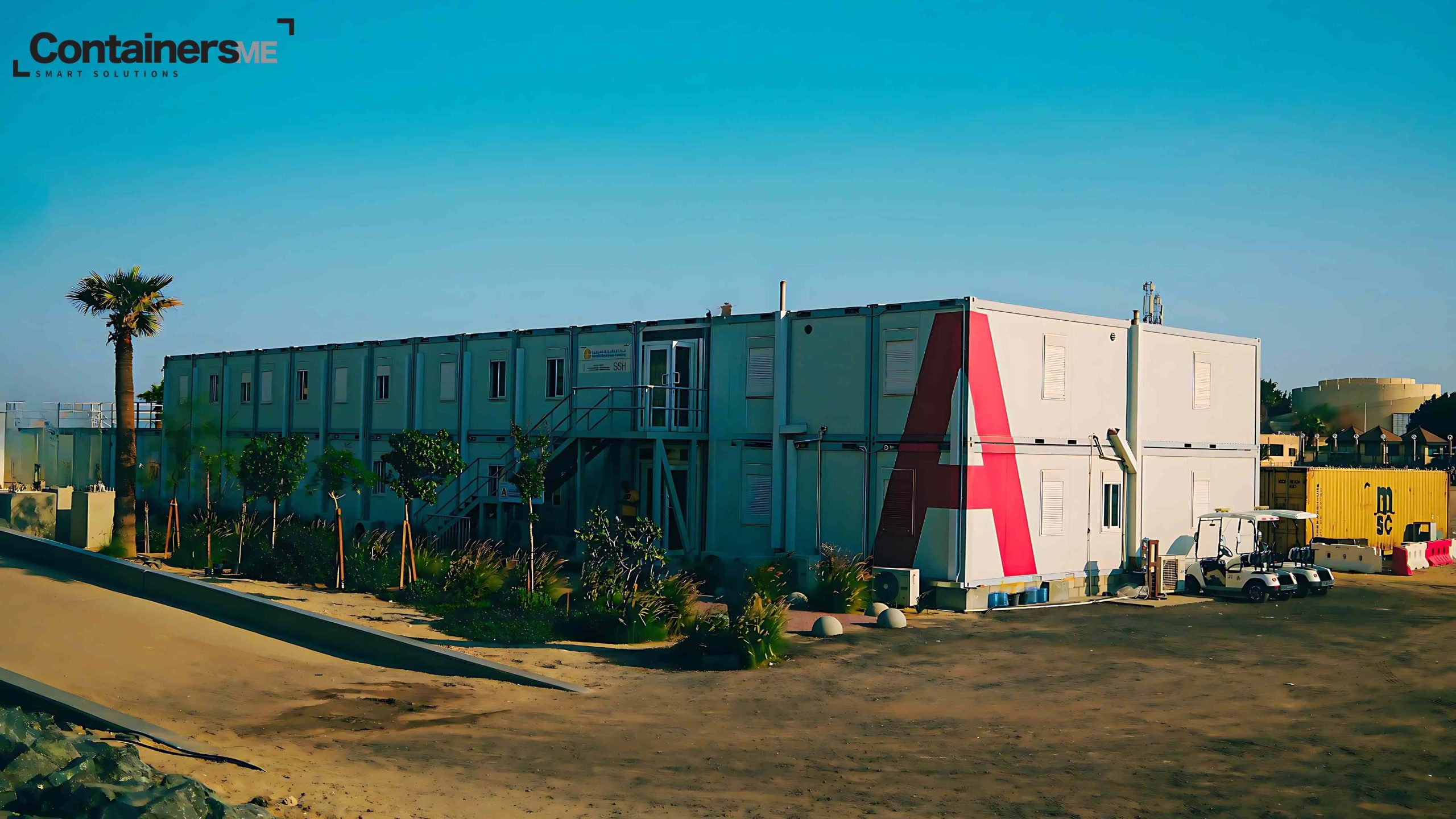temporary site office made using modular mobile container