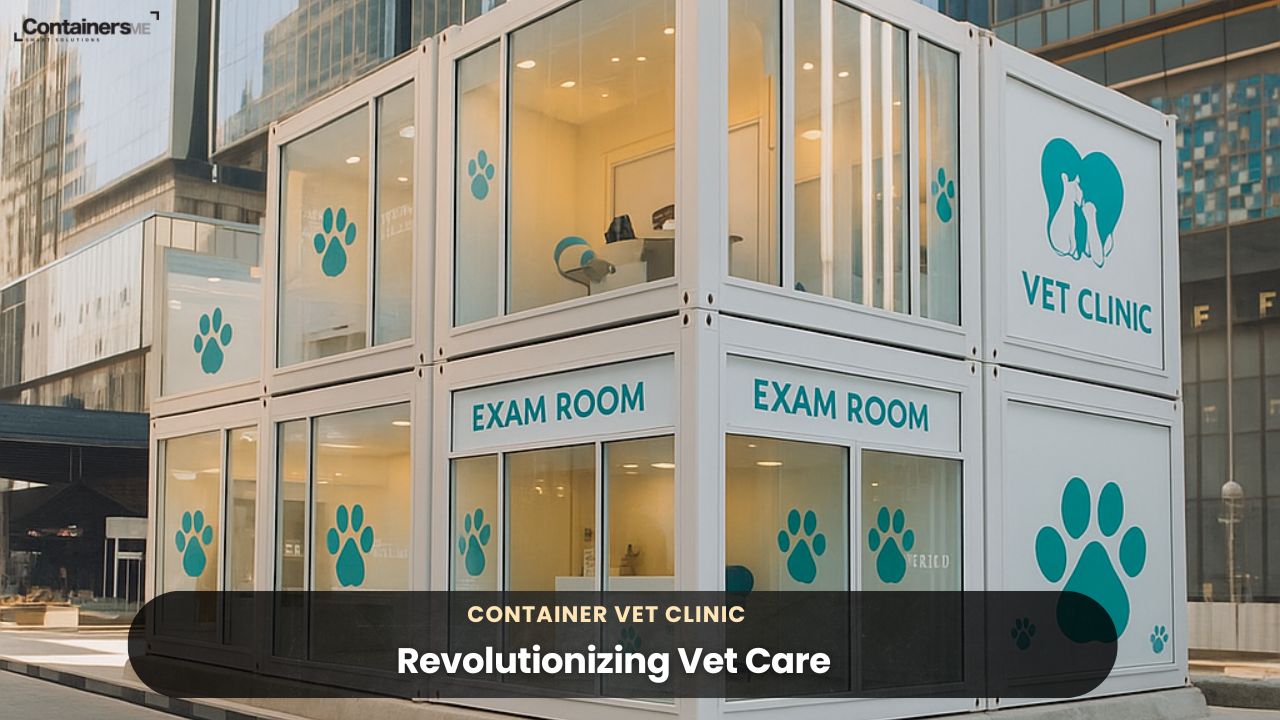 container vet clinic made using modular mobile container 