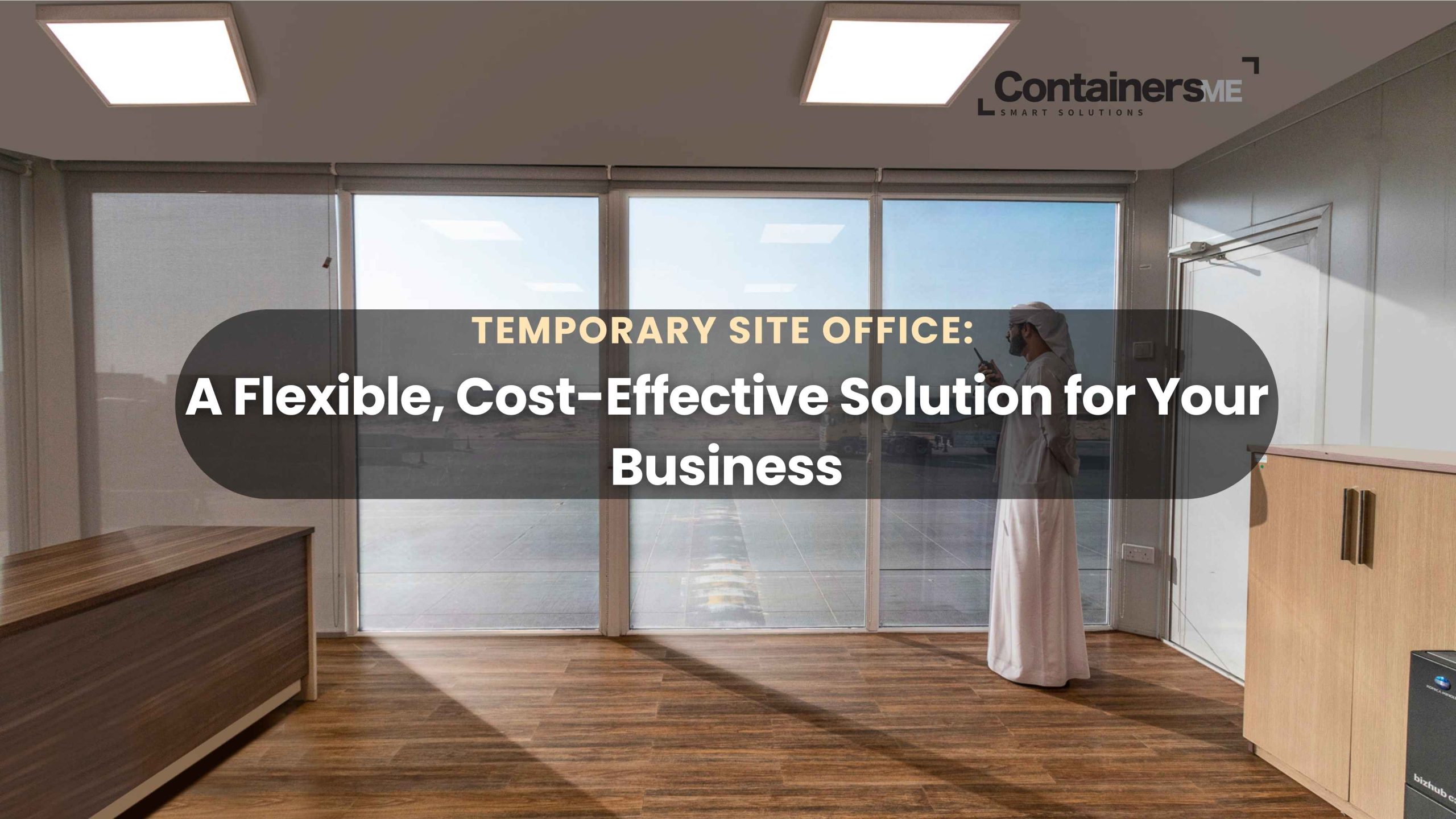 Inside view of a temporary site office made using modular mobile container