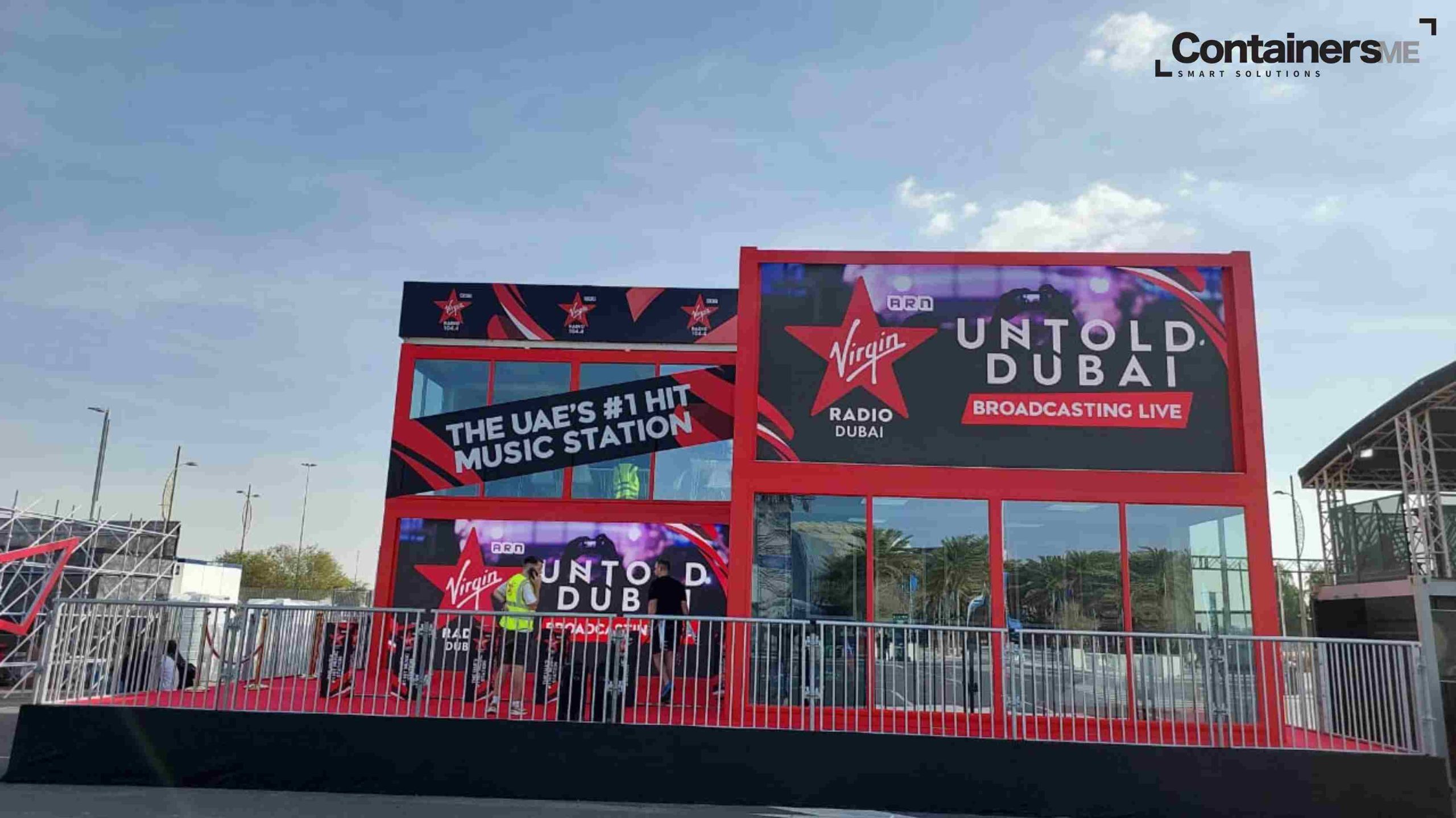 event space made using temporary containers